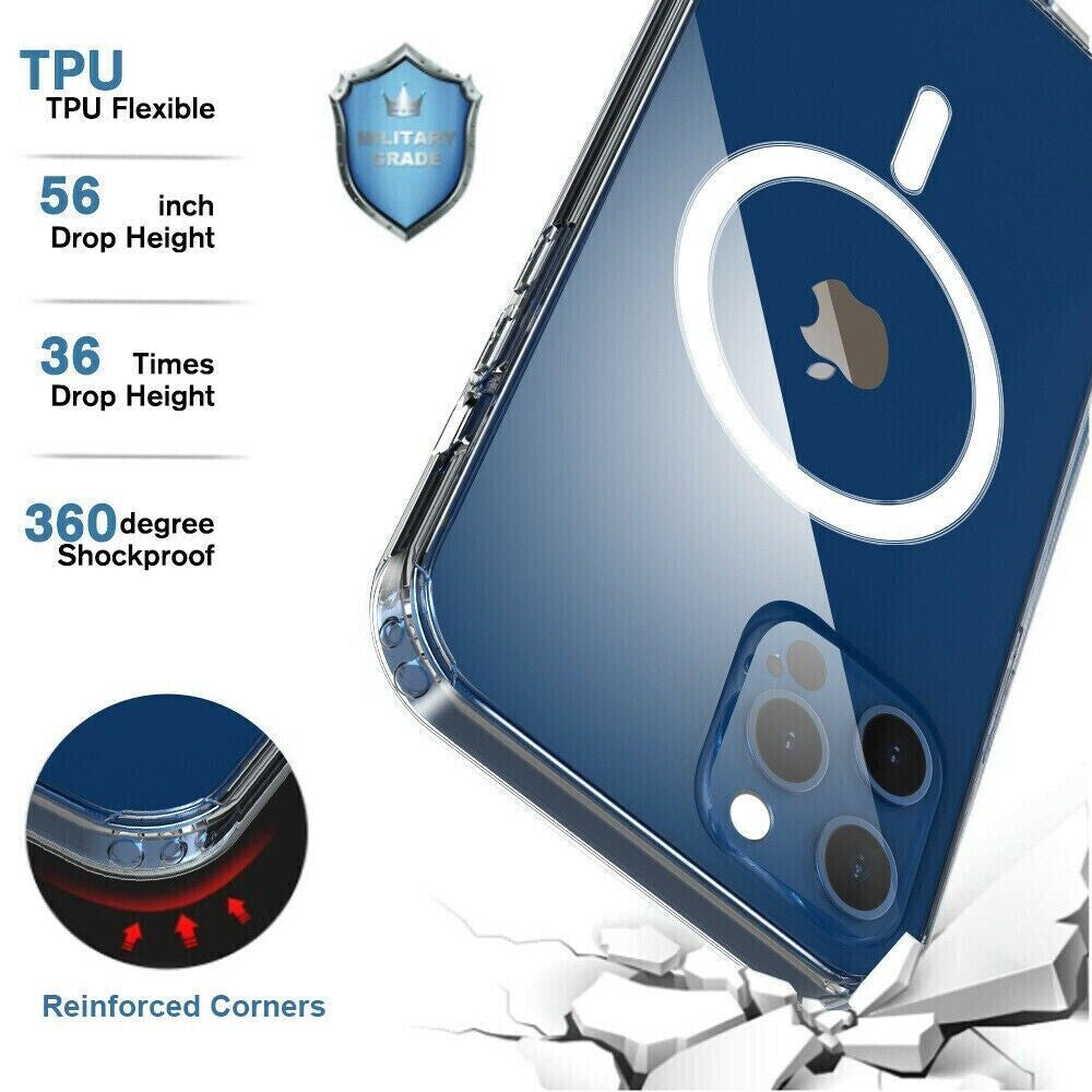 Case for Apple Iphone 17 16 15 14 Pro plus Max Magnetic Clear Magsafe Cover Skin