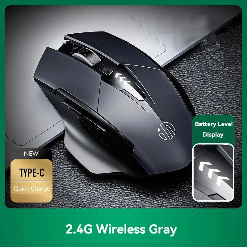 F1S Rechargeable 2.4G Wireless Mouse Office Mute Ergonomic and Skin-Friendly Materials Support PC Laptop Tablet Universal