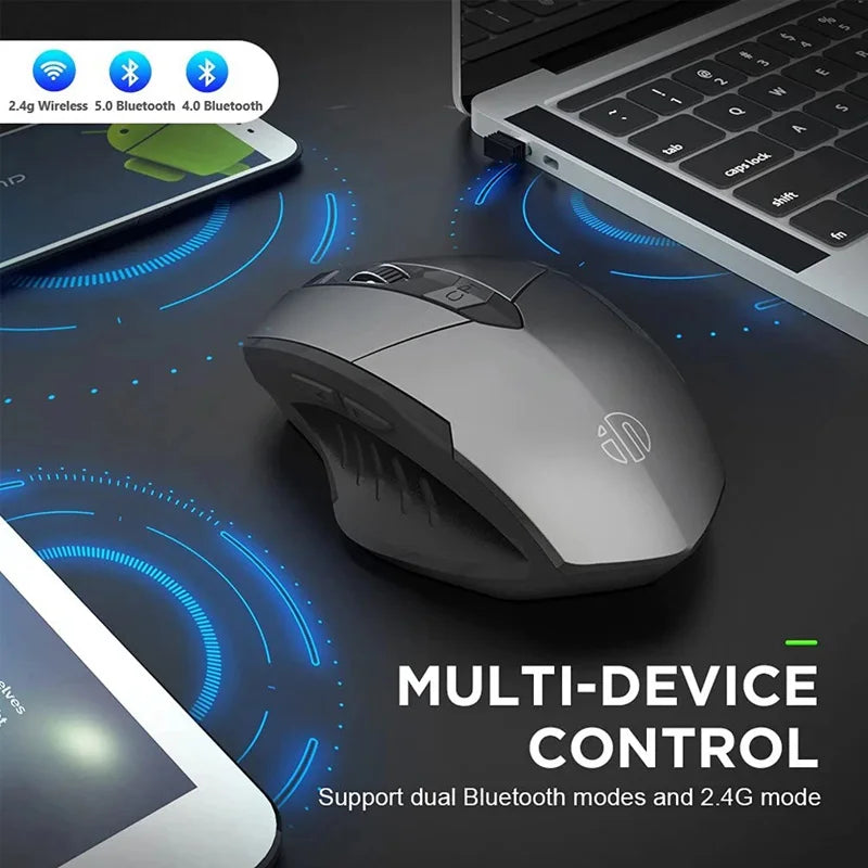 F1S Rechargeable 2.4G Wireless Mouse Office Mute Ergonomic and Skin-Friendly Materials Support PC Laptop Tablet Universal