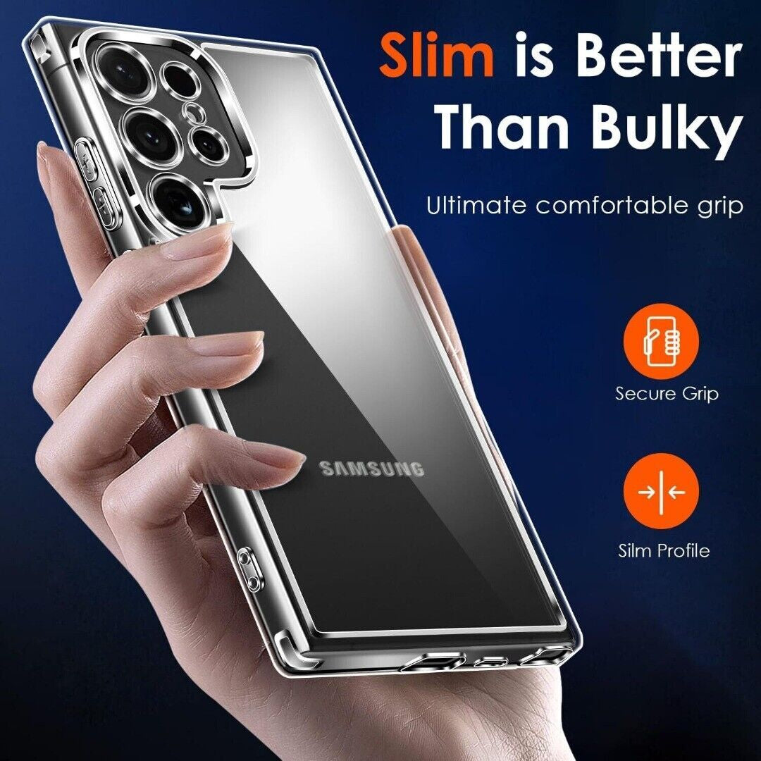 Case for Samsung Galaxy S24 Fe/Ultra/S25+ Clear Shockproof Silicone Phone Cover