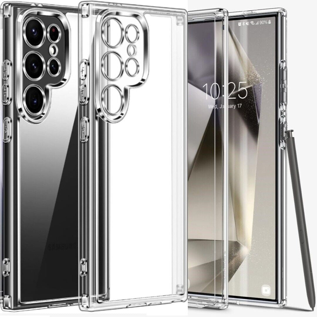 Case for Samsung Galaxy S24 Fe/Ultra/S25+ Clear Shockproof Silicone Phone Cover