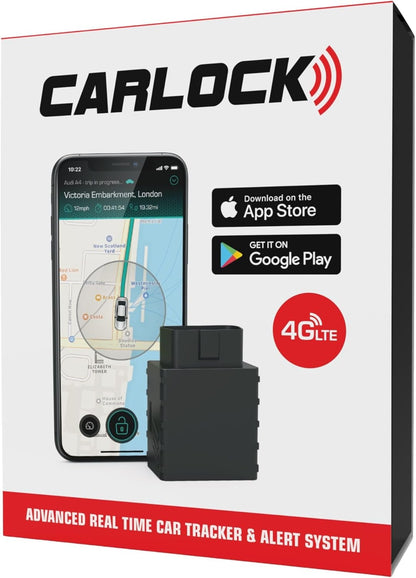 anti Theft Car Device - Real Time UK 4G LTE Car GPS Tracker & Car Alarm System Security - OBD & Phone App - Auto Van Vehicles Tracking & Instant Alert of Suspicious Behavior