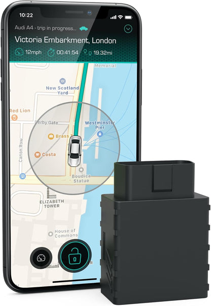 anti Theft Car Device - Real Time UK 4G LTE Car GPS Tracker & Car Alarm System Security - OBD & Phone App - Auto Van Vehicles Tracking & Instant Alert of Suspicious Behavior