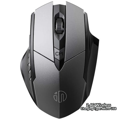 F1S Rechargeable 2.4G Wireless Mouse Office Mute Ergonomic and Skin-Friendly Materials Support PC Laptop Tablet Universal