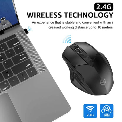 F1S Rechargeable 2.4G Wireless Mouse Office Mute Ergonomic and Skin-Friendly Materials Support PC Laptop Tablet Universal