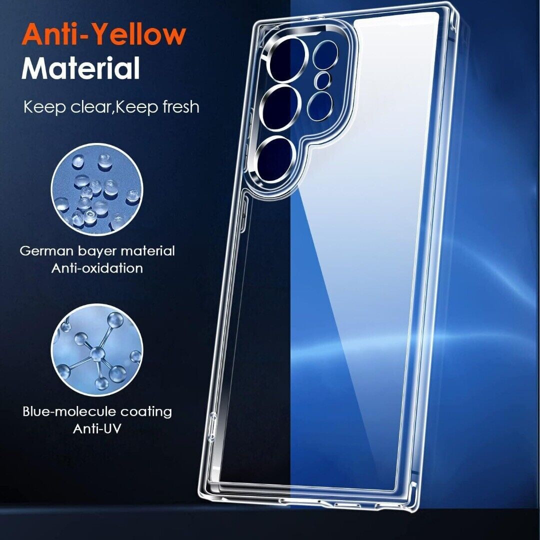 Case for Samsung Galaxy S24 Fe/Ultra/S25+ Clear Shockproof Silicone Phone Cover