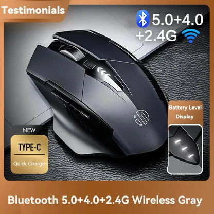 F1S Rechargeable 2.4G Wireless Mouse Office Mute Ergonomic and Skin-Friendly Materials Support PC Laptop Tablet Universal