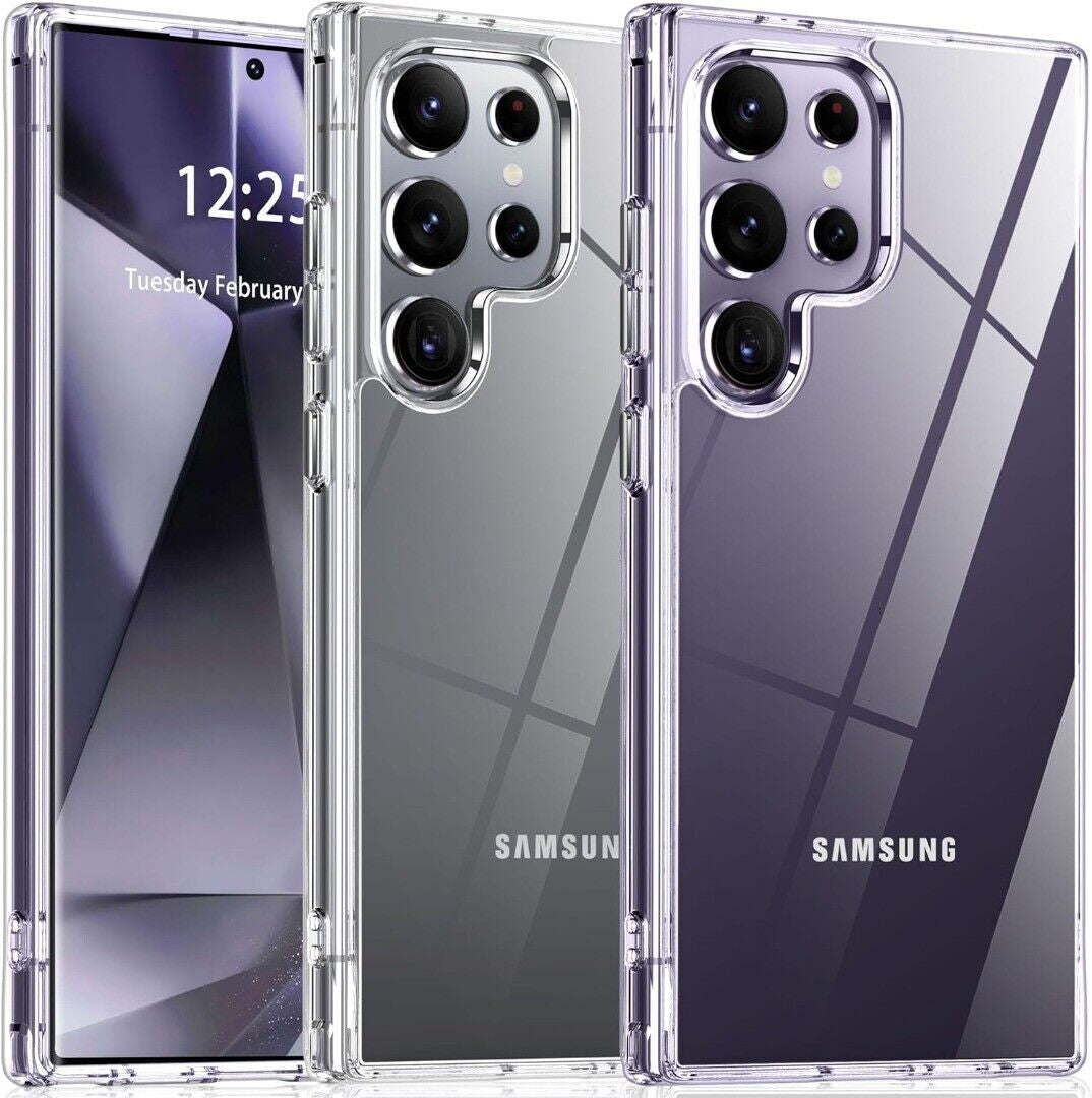 Case for Samsung Galaxy S24 Fe/Ultra/S25+ Clear Shockproof Silicone Phone Cover