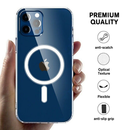 Case for Apple Iphone 17 16 15 14 Pro plus Max Magnetic Clear Magsafe Cover Skin