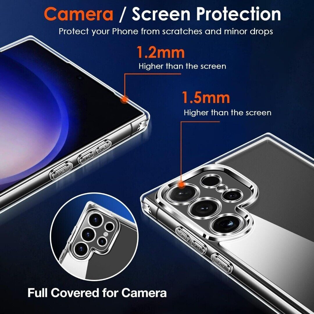 Case for Samsung Galaxy S24 Fe/Ultra/S25+ Clear Shockproof Silicone Phone Cover