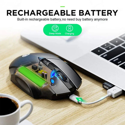 F1S Rechargeable 2.4G Wireless Mouse Office Mute Ergonomic and Skin-Friendly Materials Support PC Laptop Tablet Universal