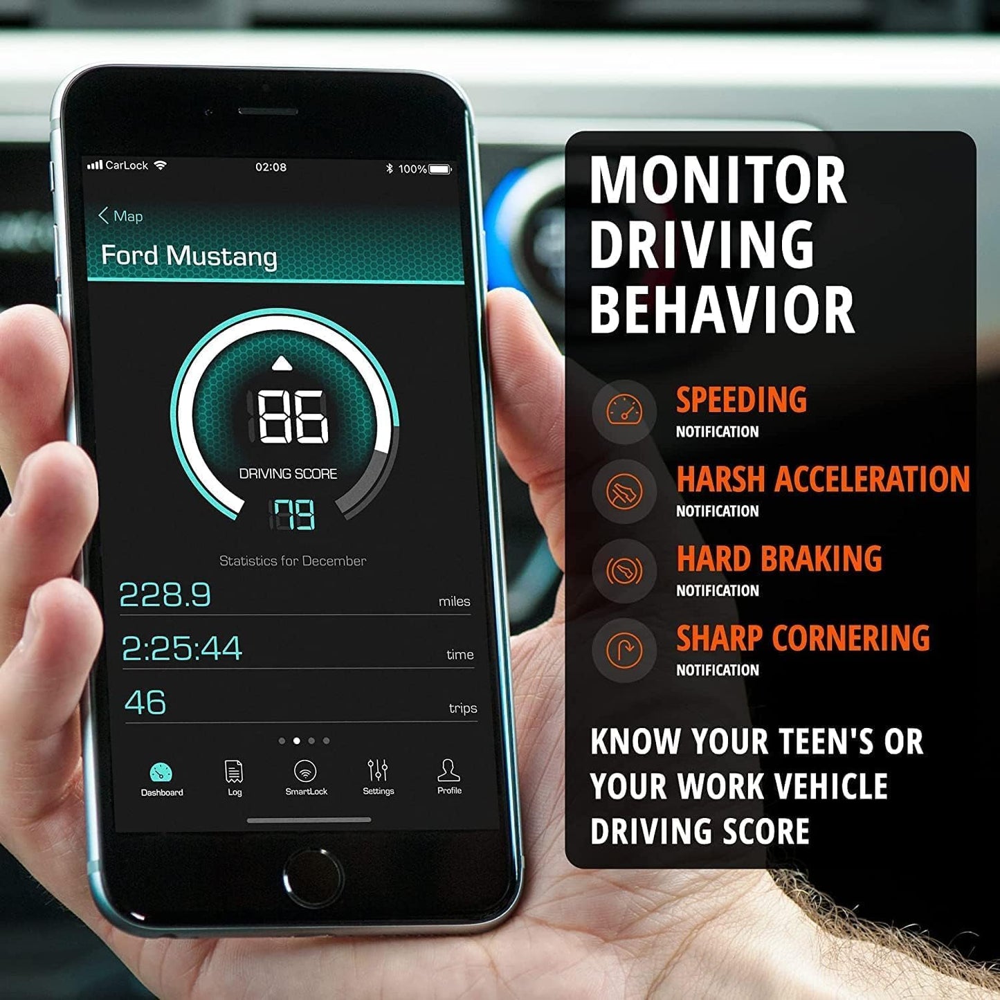 anti Theft Car Device - Real Time UK 4G LTE Car GPS Tracker & Car Alarm System Security - OBD & Phone App - Auto Van Vehicles Tracking & Instant Alert of Suspicious Behavior
