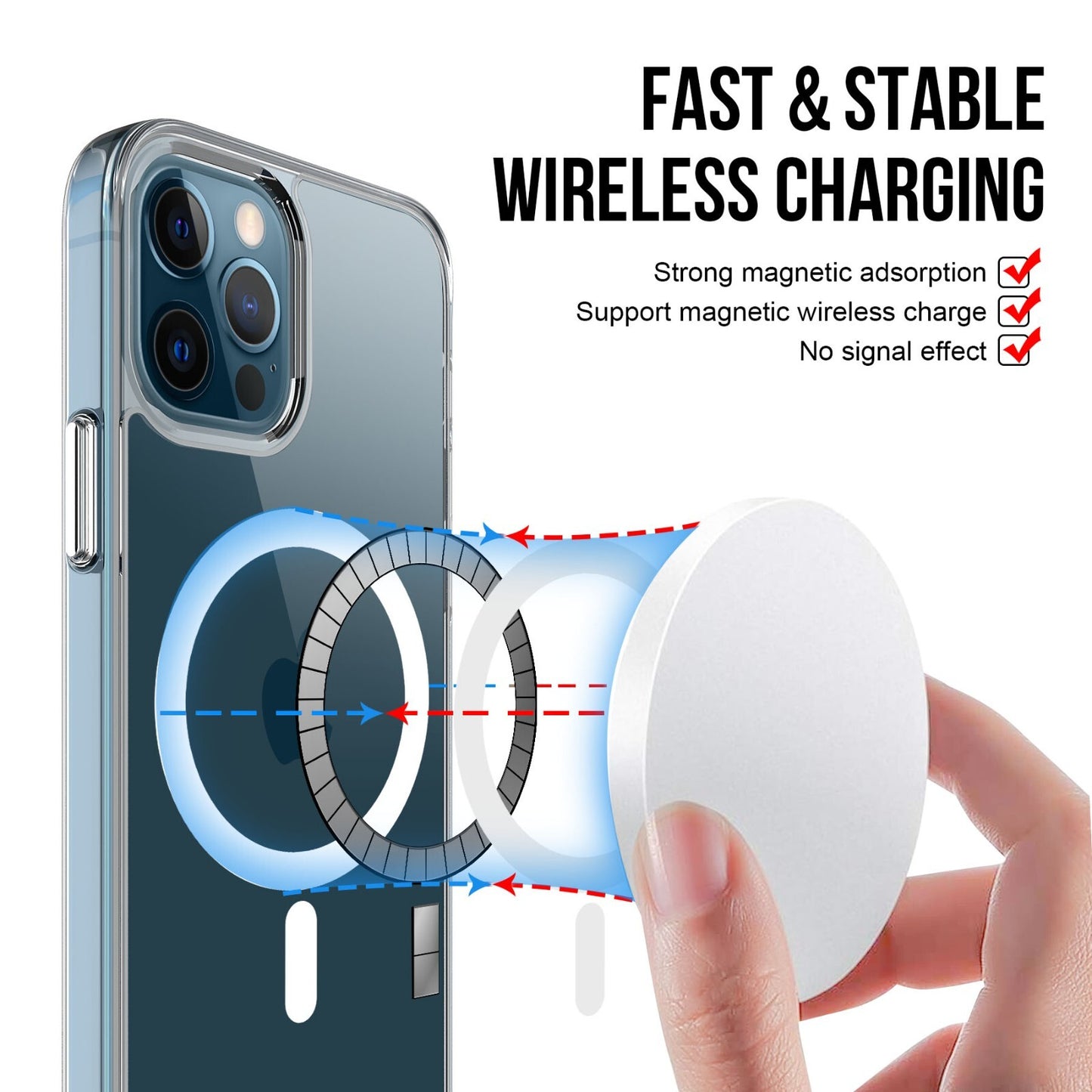 Case for Apple Iphone 17 16 15 14 Pro plus Max Magnetic Clear Magsafe Cover Skin