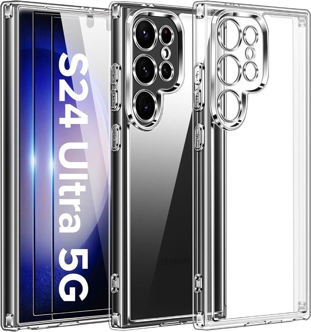 Case for Samsung Galaxy S24 Fe/Ultra/S25+ Clear Shockproof Silicone Phone Cover