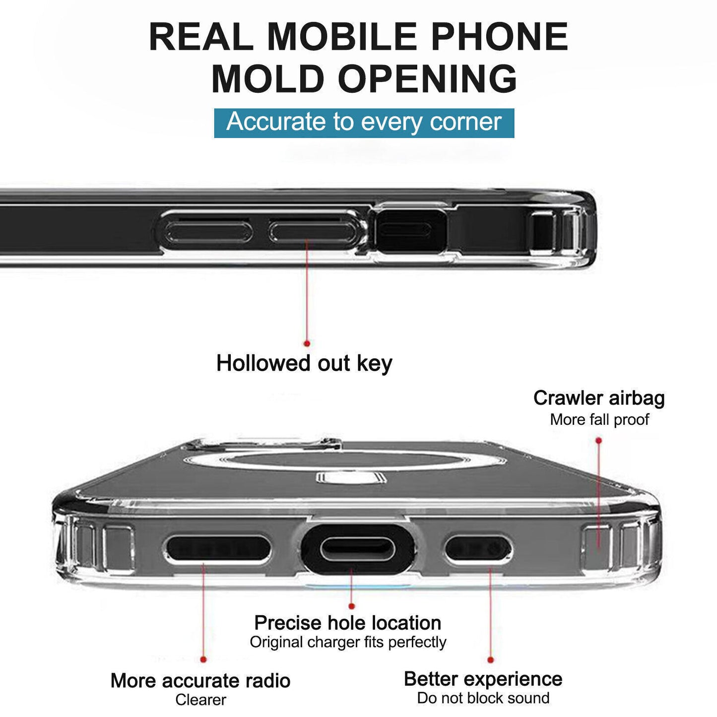 Case for Apple Iphone 17 16 15 14 Pro plus Max Magnetic Clear Magsafe Cover Skin