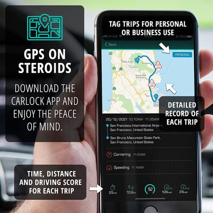 anti Theft Car Device - Real Time UK 4G LTE Car GPS Tracker & Car Alarm System Security - OBD & Phone App - Auto Van Vehicles Tracking & Instant Alert of Suspicious Behavior