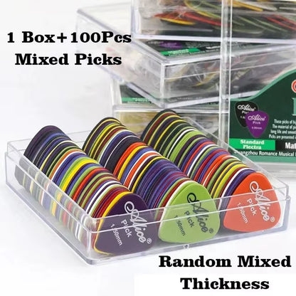 Multicolor Guitar Picks 50/100 Pieces Mixed ABS Premium Plastic Guitar Picks for Acoustic Electric Guitars Bass or Ukulele