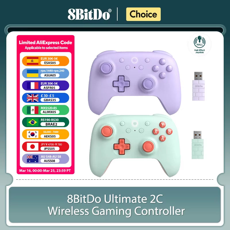 8Bitdo Ultimate 2C Wireless Gaming Controller for PC, Windows 10, 11, Steam Deck, Raspberry Pi, Android Gamepad Accessories